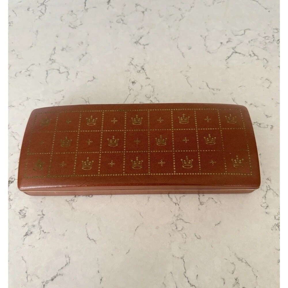 Vintage Shields MCM Men’s Jewelry Box Tan & Gold CaseVelvet Lined